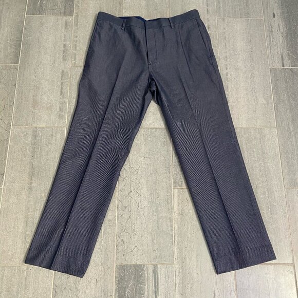 Banana Republic Non-Iron Tailored Slim Fit Cotton Pants Chinos Khakis Blue 35X32 - Picture 1 of 6